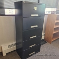 Black 5 Drawer Full Flip Front Lateral File Cabinet, Locking